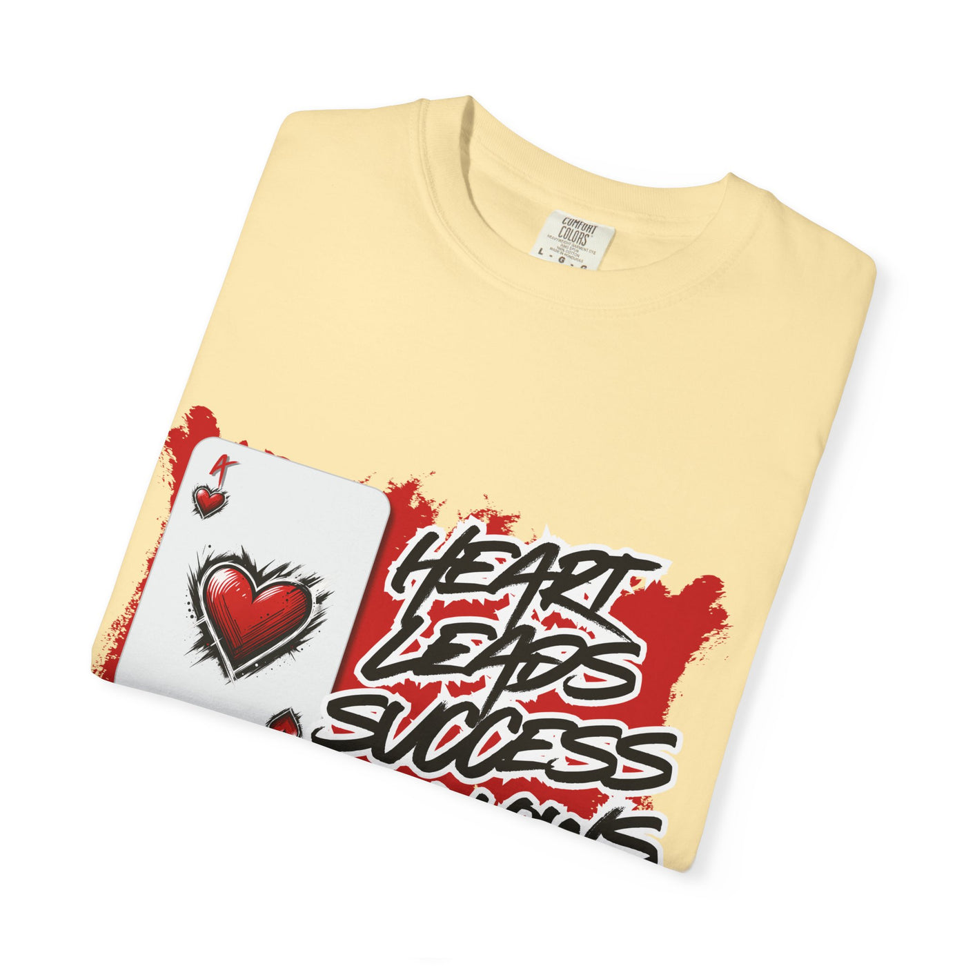 Heart Leads Success Unisex Heavy Cotton Tee | Graphic Tee | Casual Wear | Gift for Gamers | Inspirational Fashion | Streetwear