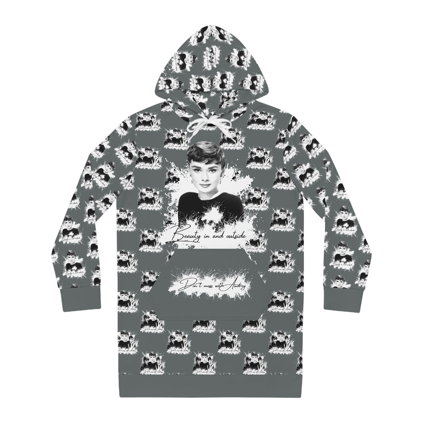 Audrey Inspired Women's Hoodie Dress - "Beauty Is Not Wasted"