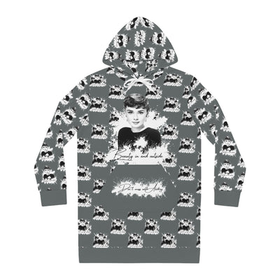 Audrey Inspired Women's Hoodie Dress - "Beauty Is Not Wasted"