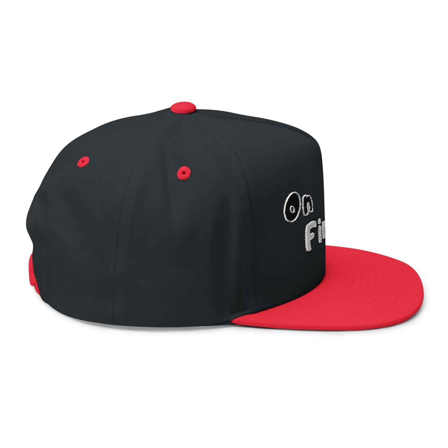 Embroidered Flat Bill Cap - "on fire"