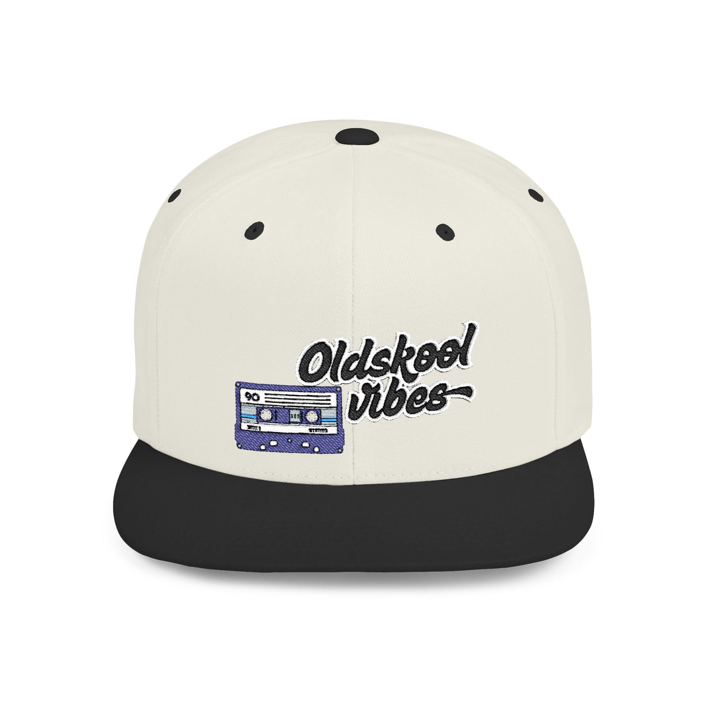 Oldschool Vibes Flat Bill Snapback Cap | Retro style hat for casual wear