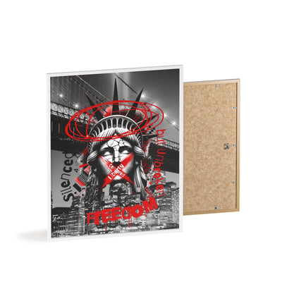 Freedom Poster with Wooden Frame - NYC Decor, Wall Art