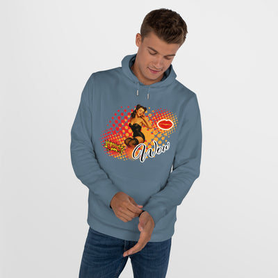 Retro Pin-Up Queen Hooded Sweatshirt - 'Wow' Graphic