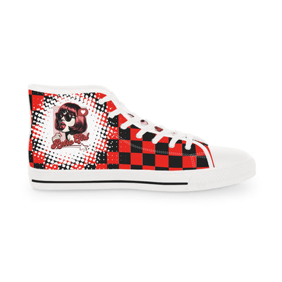 Stylish High Top Sneakers "Retro Girl" Unique Graphic