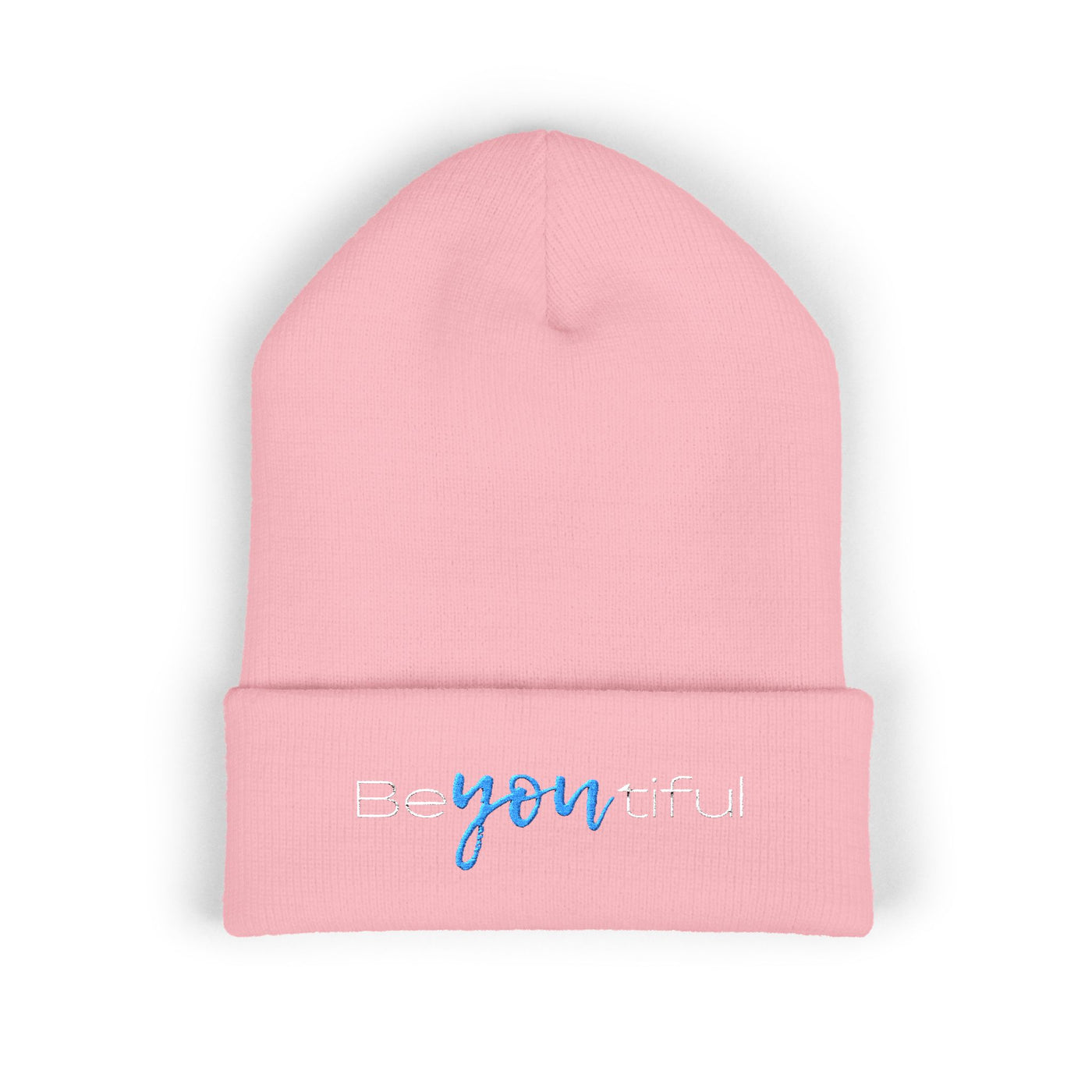 Vibrant "BeYoutiful" Cuffed Beanie - Stylish Embroidered Hat for Self-Expression