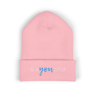 Vibrant "BeYoutiful" Cuffed Beanie - Stylish Embroidered Hat for Self-Expression