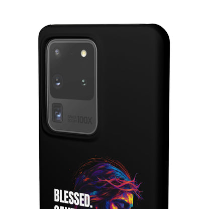 Blessed Saved Loved -  Snap Case Handyhülle - Jesus