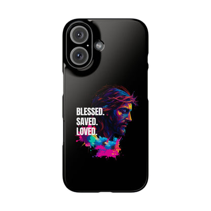 Blessed Saved Loved -  Snap Case Handyhülle - Jesus