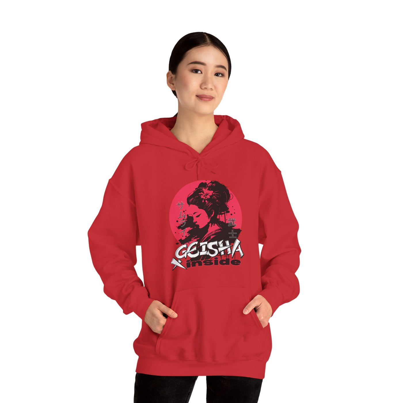 "Geisha Inside"Fleece Hoodie, Cozy