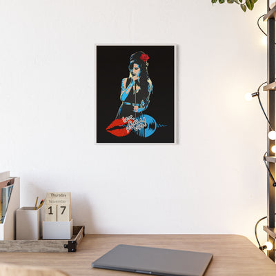 Love Amy Winehouse Poster with Wooden Frame - Vibrant Wall Art for Music Lovers