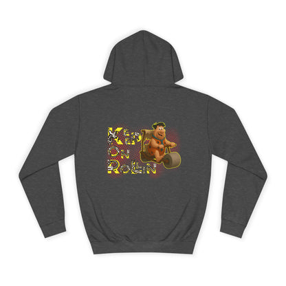 'Keep On Rollin' Design Unisex College Hoodie Flintstones Feuerstein