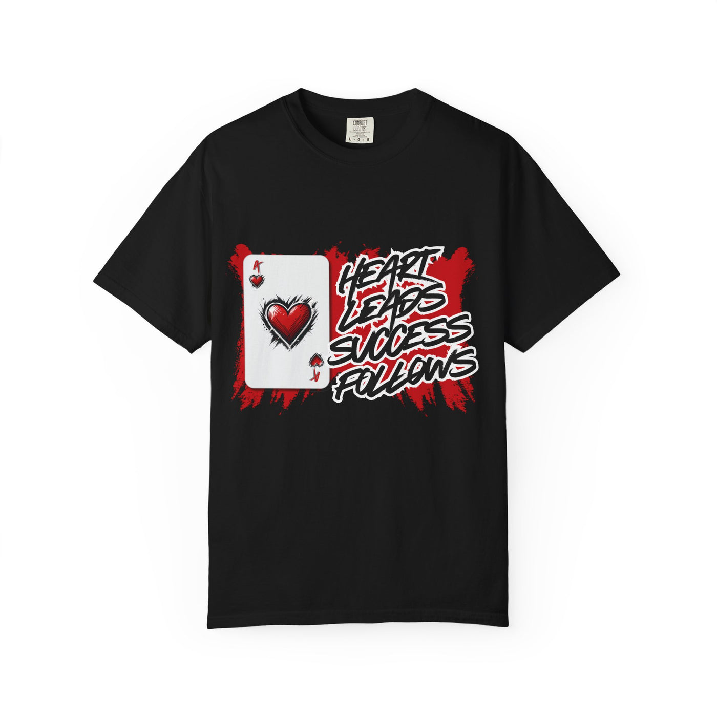 Heart Leads Success Unisex Heavy Cotton Tee | Graphic Tee | Casual Wear | Gift for Gamers | Inspirational Fashion | Streetwear