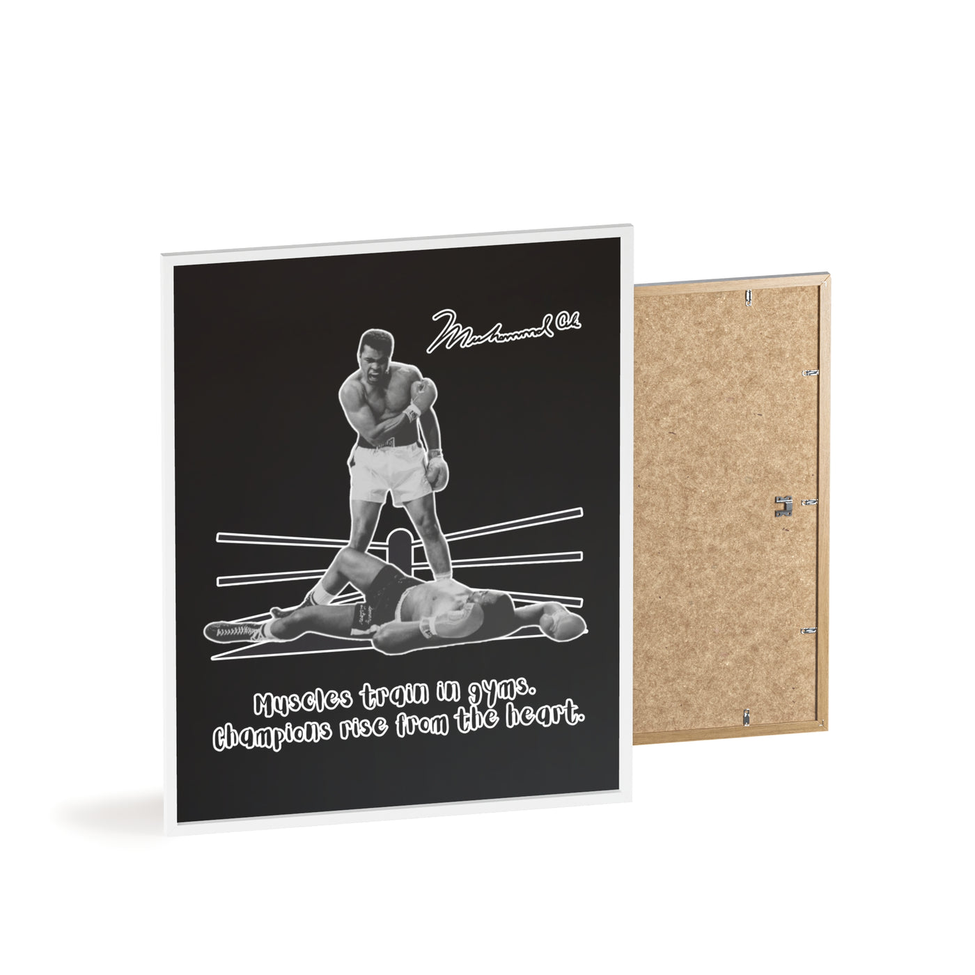 Boxing Inspired Wall Art Poster with Wooden Frame - Muhammad Ali 