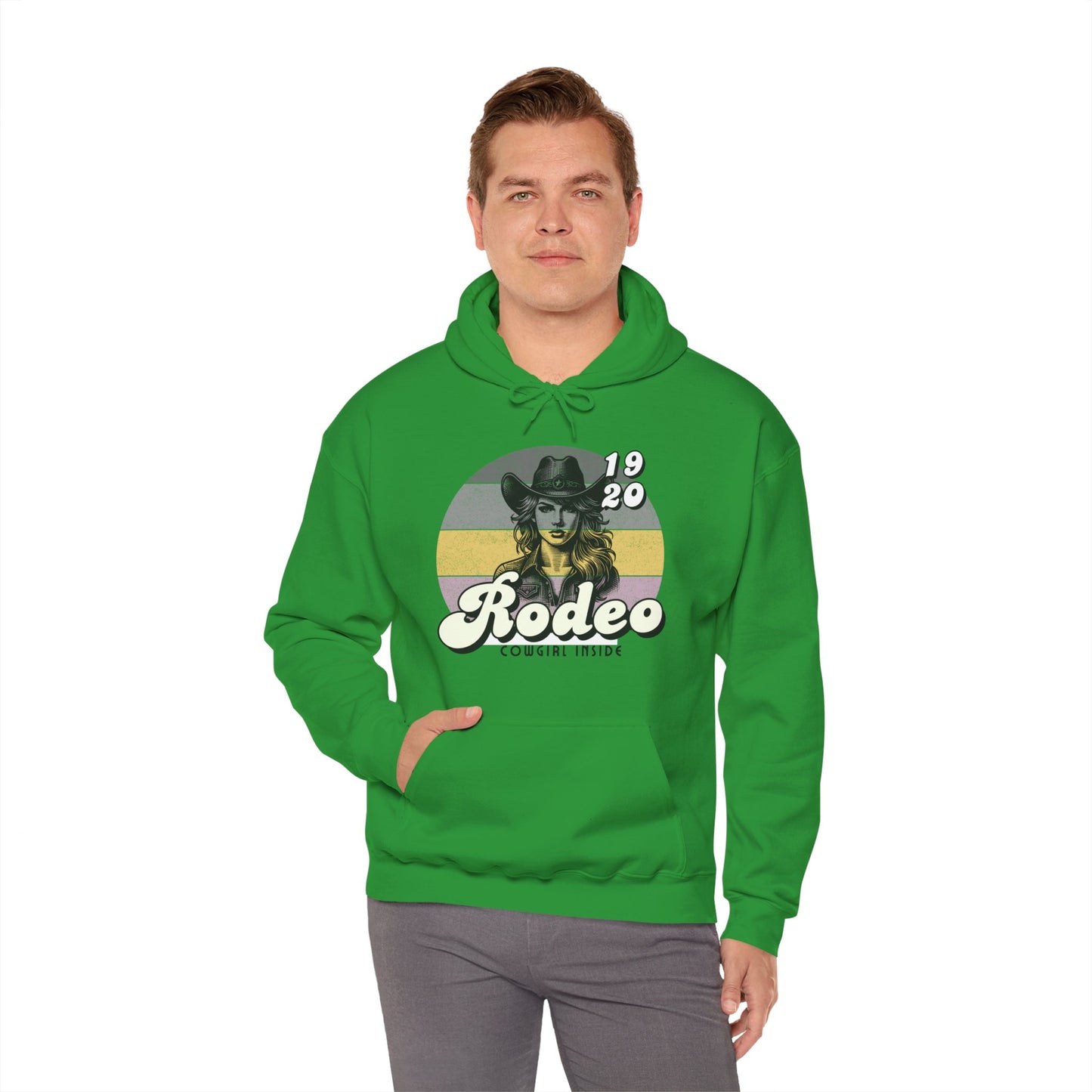 Rodeo Cowgirl Hooded HOODIE - Unisex Heavy Blend™ - Retro Style