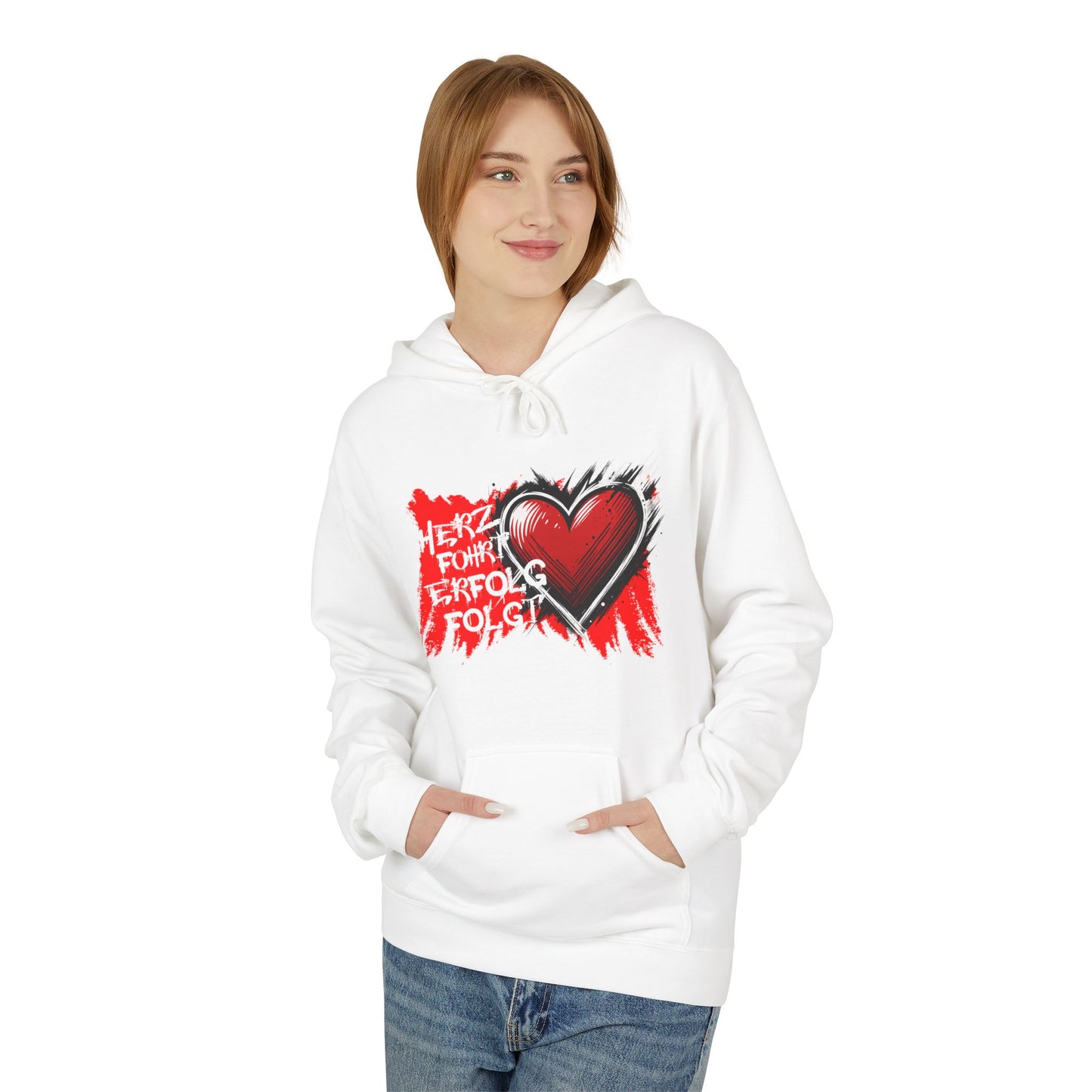 Herz führt Erfolg folgt Hoodie
