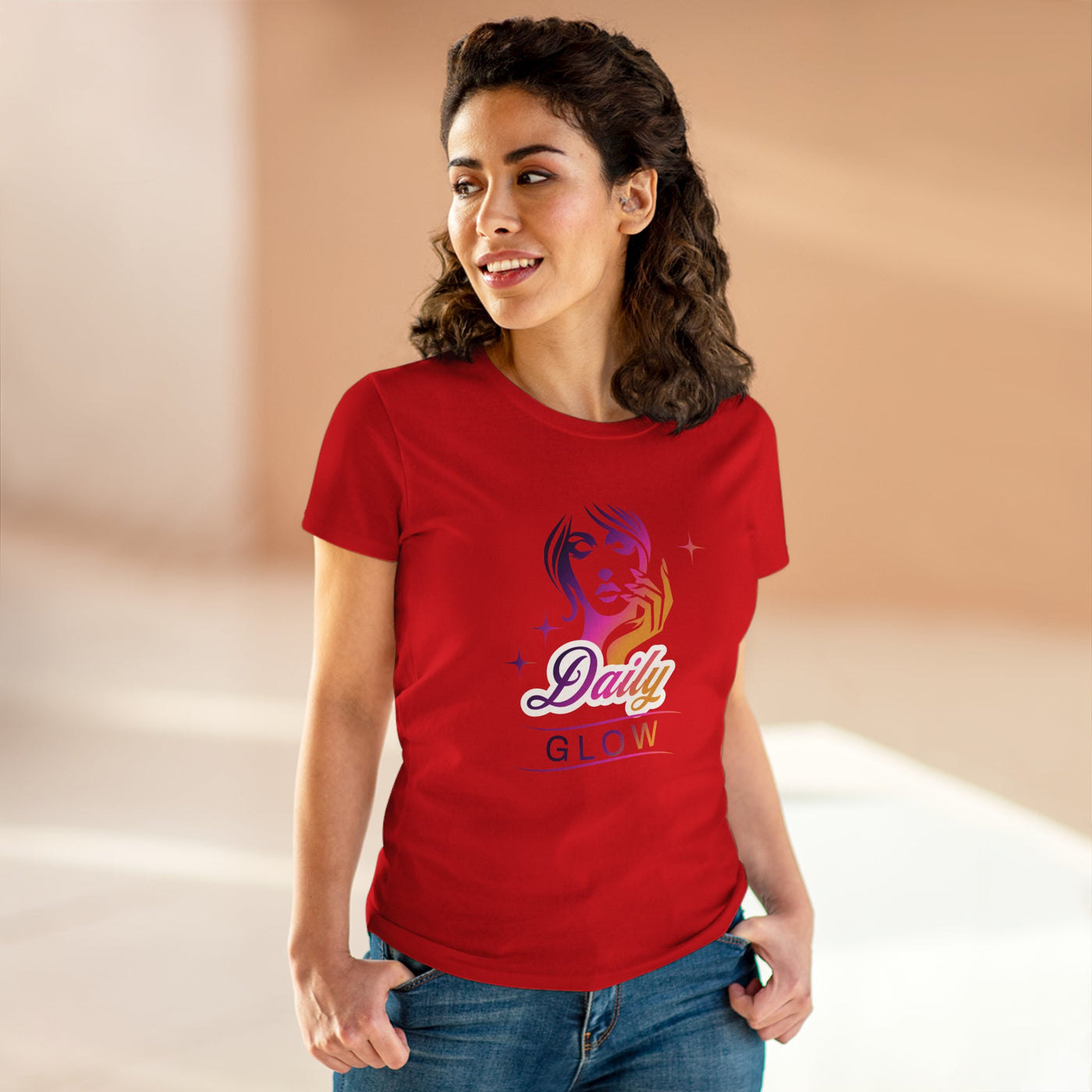 Women's Midweight Cotton Tee - Daily Glow
