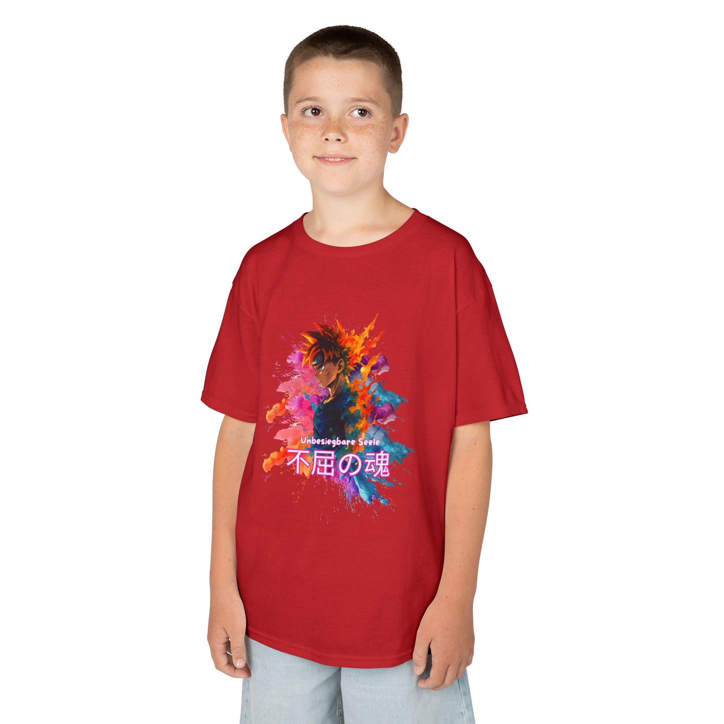 "unbesiegbare Seele" Vibrant Kids Jersey Tank Top - Colorful Anime Design