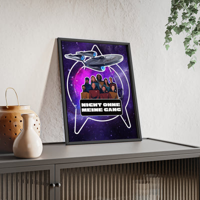 Starship Adventure Poster with Wooden Frame | Sci-Fi Wall Art, Geek Decor,