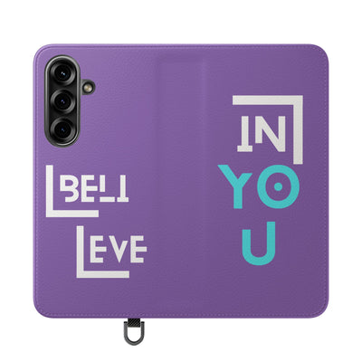 Handyhülle - inspirational Flip Case - 'Believe in You' Phone Cover