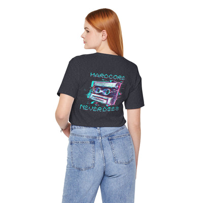 Techno - Hardcore Never Dies - Retro Graphic Tee, 90s Aesthetic Shirt unisex