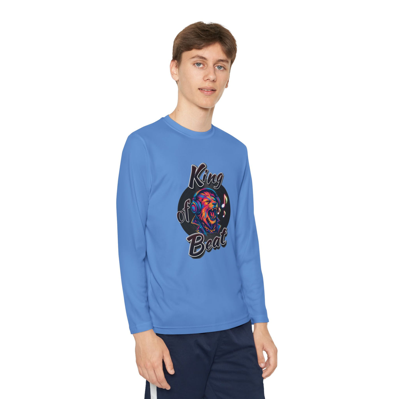 King of Beat Youth Long Sleeve Tee - Perfect for Young Musicians! 