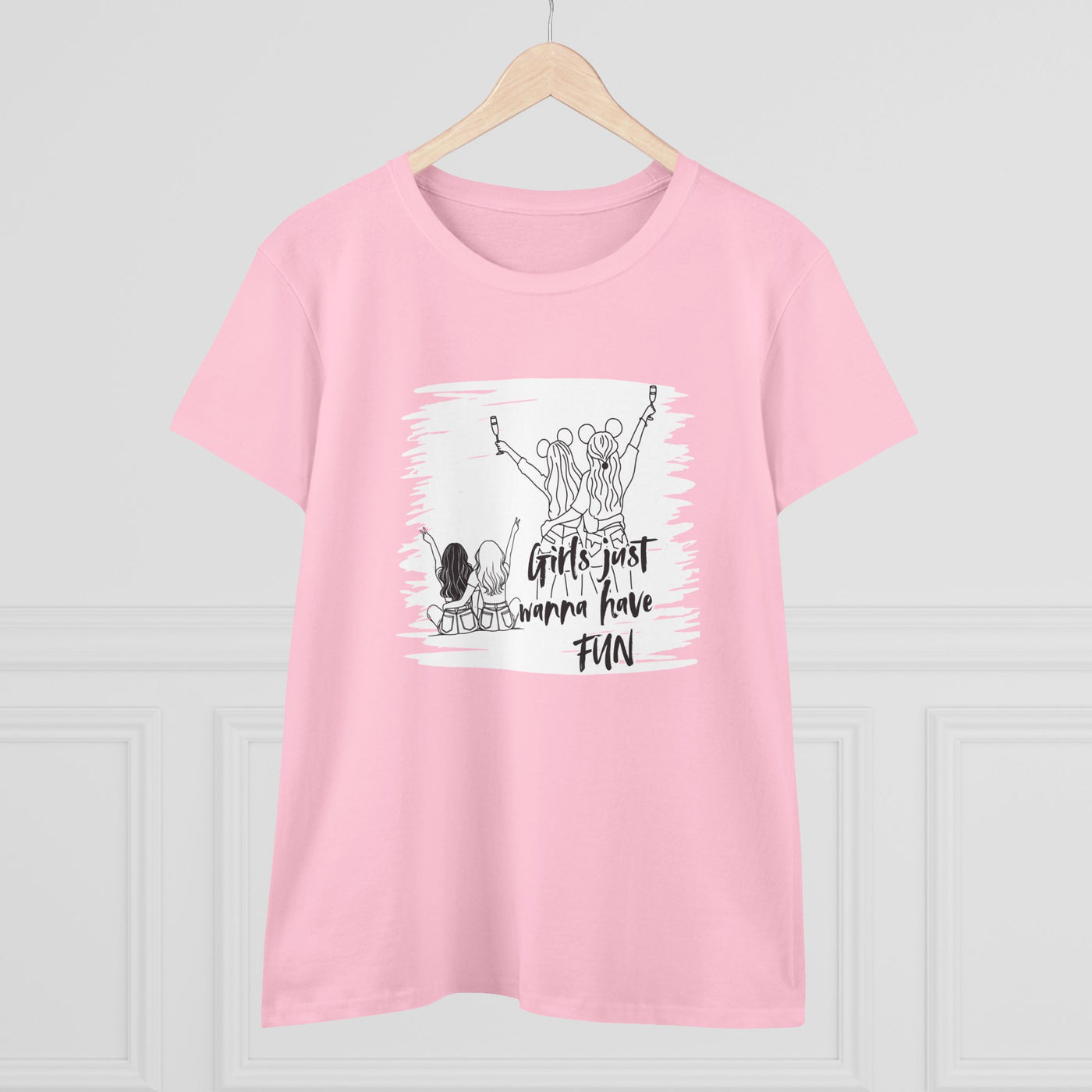 Girls Just Wanna Have Fun Cotton Tee - Women's Midweight Casual Shirt