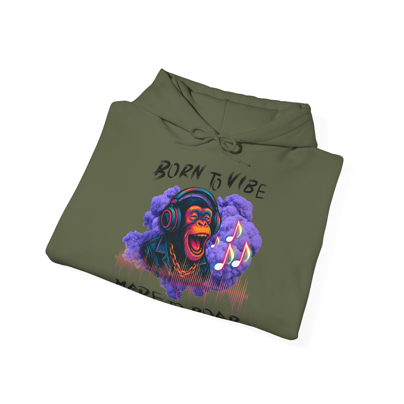 Born to Vibe Unisex Heavy Blend™ Hooded Sweatshirt - Made to Roar Monkey - Monkey 