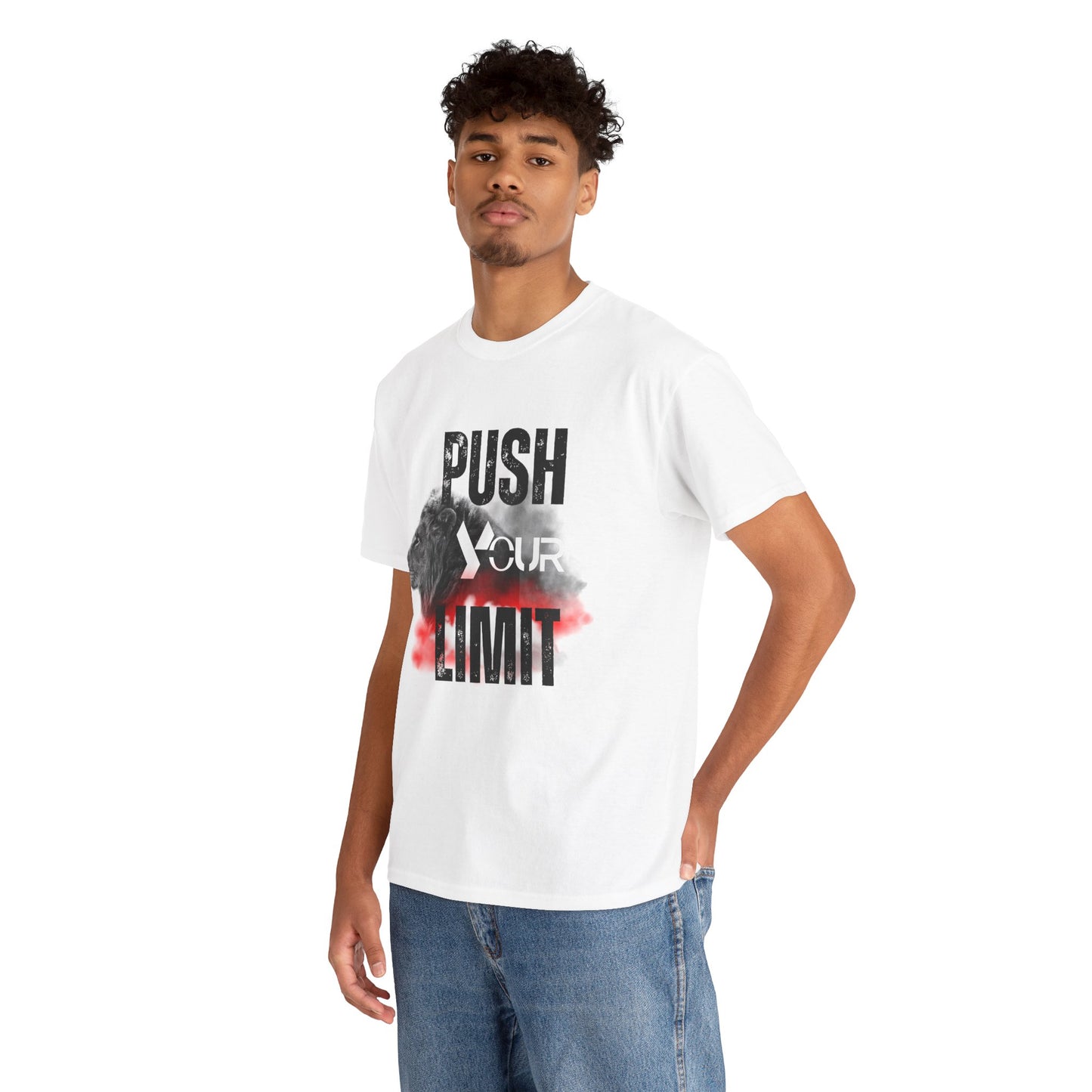Motivational Unisex Heavy Cotton Tee - "Push Your Limit"