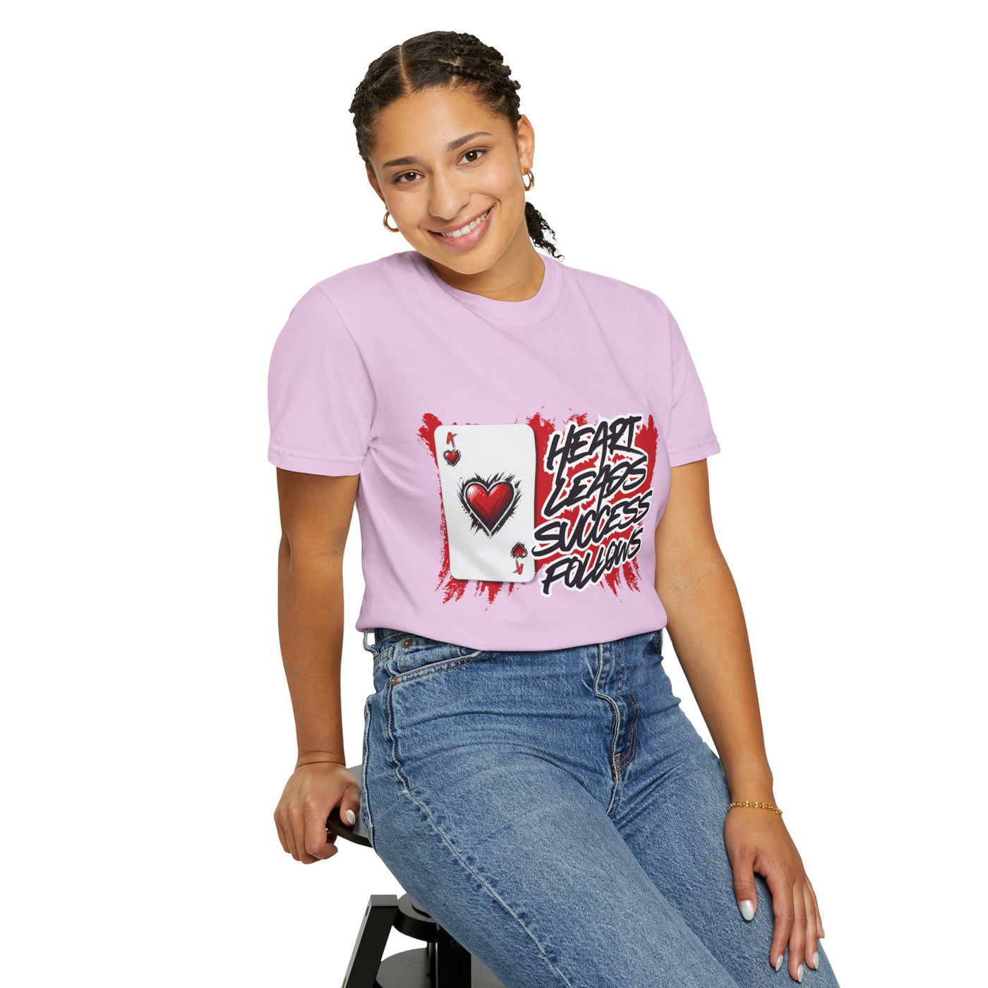 Heart Leads Success Unisex Heavy Cotton Tee | Graphic Tee | Casual Wear | Gift for Gamers | Inspirational Fashion | Streetwear