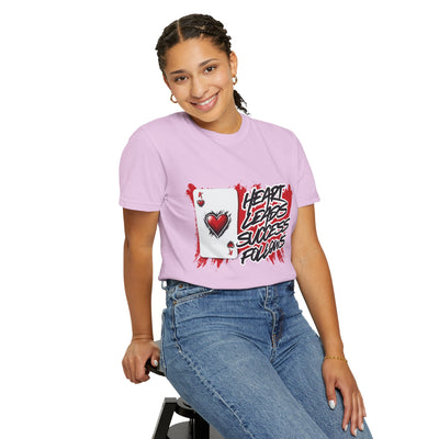 Heart Leads Success Unisex Heavy Cotton Tee | Graphic Tee | Casual Wear | Gift for Gamers | Inspirational Fashion | Streetwear