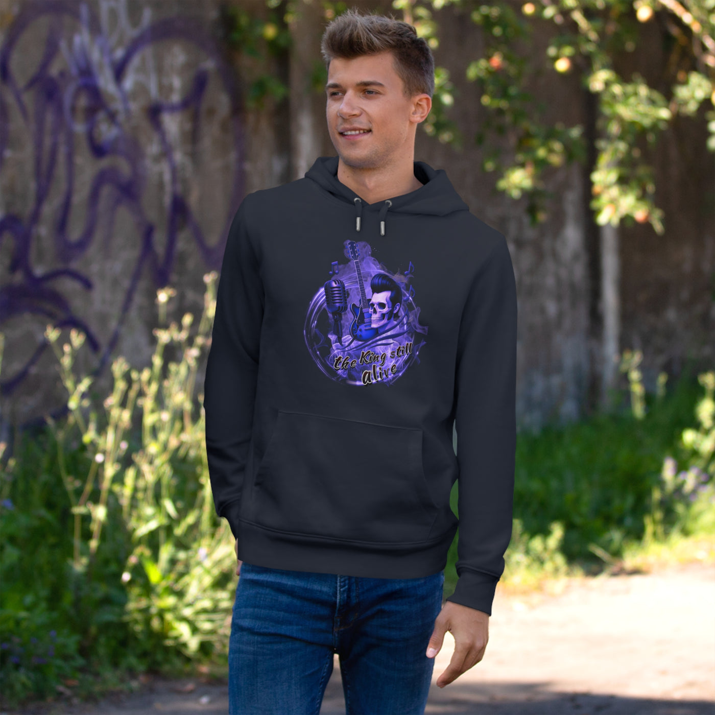 Rock 'n' Roll King Hooded Sweatshirt - 'The King Still Alive' Graphic