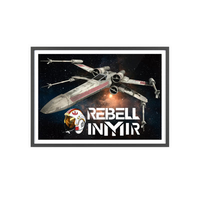 Star Wars X-Wing Fighter Poster with Wooden Frame - Rebel Inyir Decor