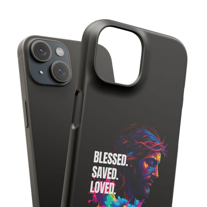 Blessed Saved Loved -  Snap Case Handyhülle - Jesus