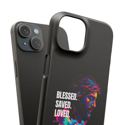 Blessed Saved loved - Snap Case - Jesus