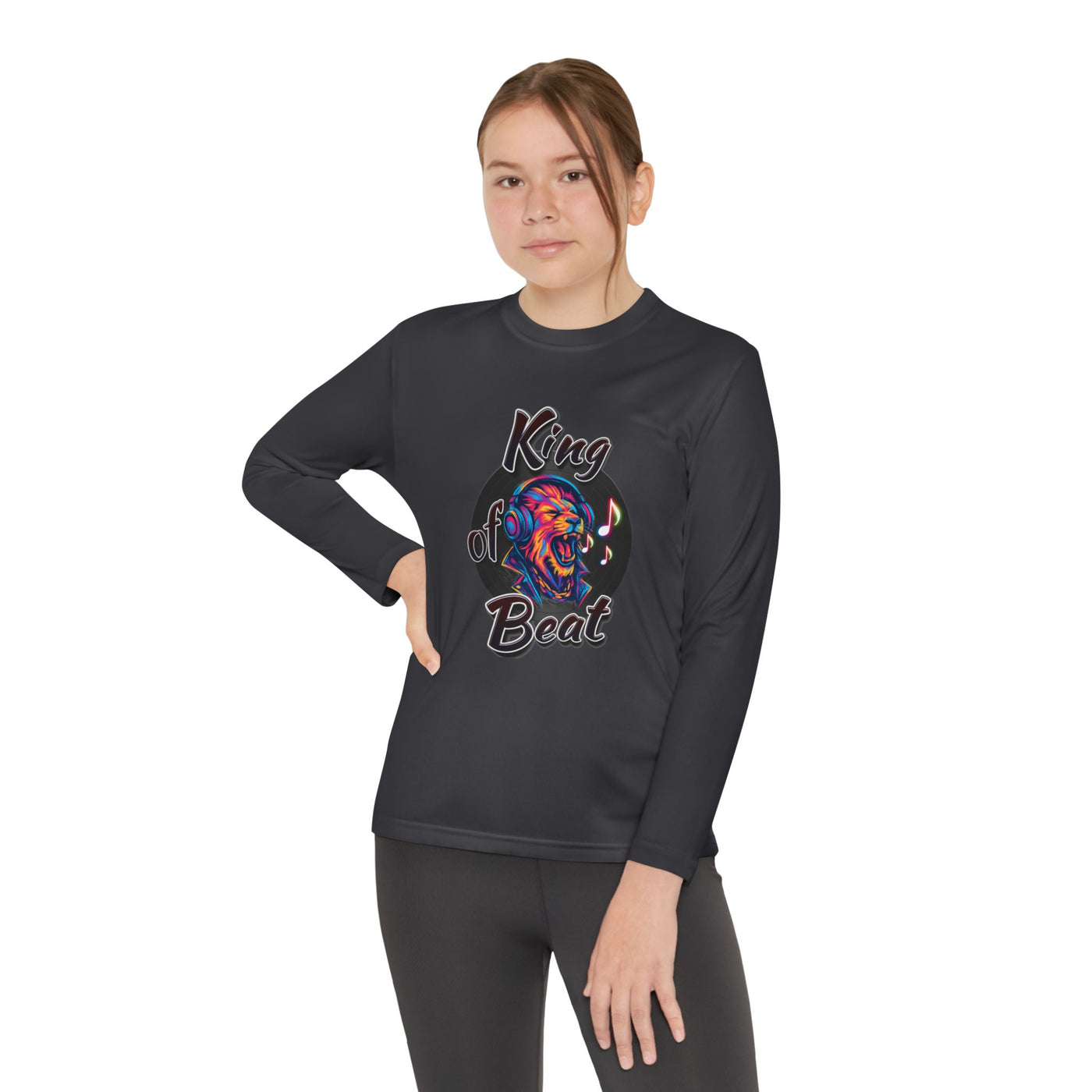 King of Beat Youth Long Sleeve Tee - Perfect for Young Musicians! 