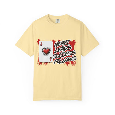 Heart Leads Success Unisex Heavy Cotton Tee | Graphic Tee | Casual Wear | Gift for Gamers | Inspirational Fashion | Streetwear