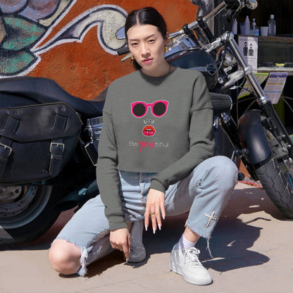 Chic Cropped Sweatshirt - Be You, Be Beautiful, Trendy Apparel, Gifts for Her, Casual Style, Fashion Statement