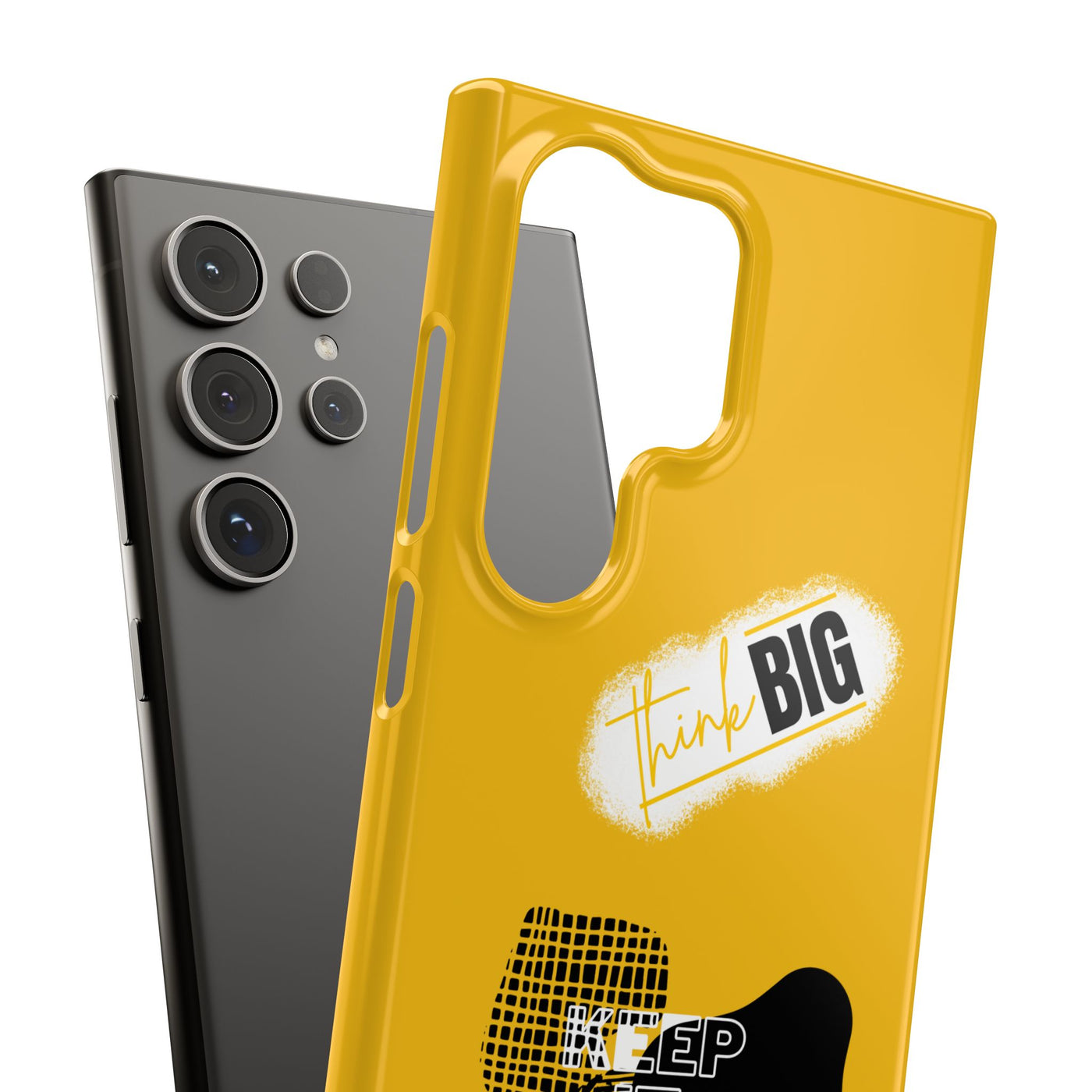 Handyhülle gelbe - Yellow Snap Case - 'Think BIG' for Motivated Individuals