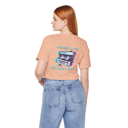 Techno - Hardcore Never Dies - Retro Graphic Tee, 90s Aesthetic Shirt unisex