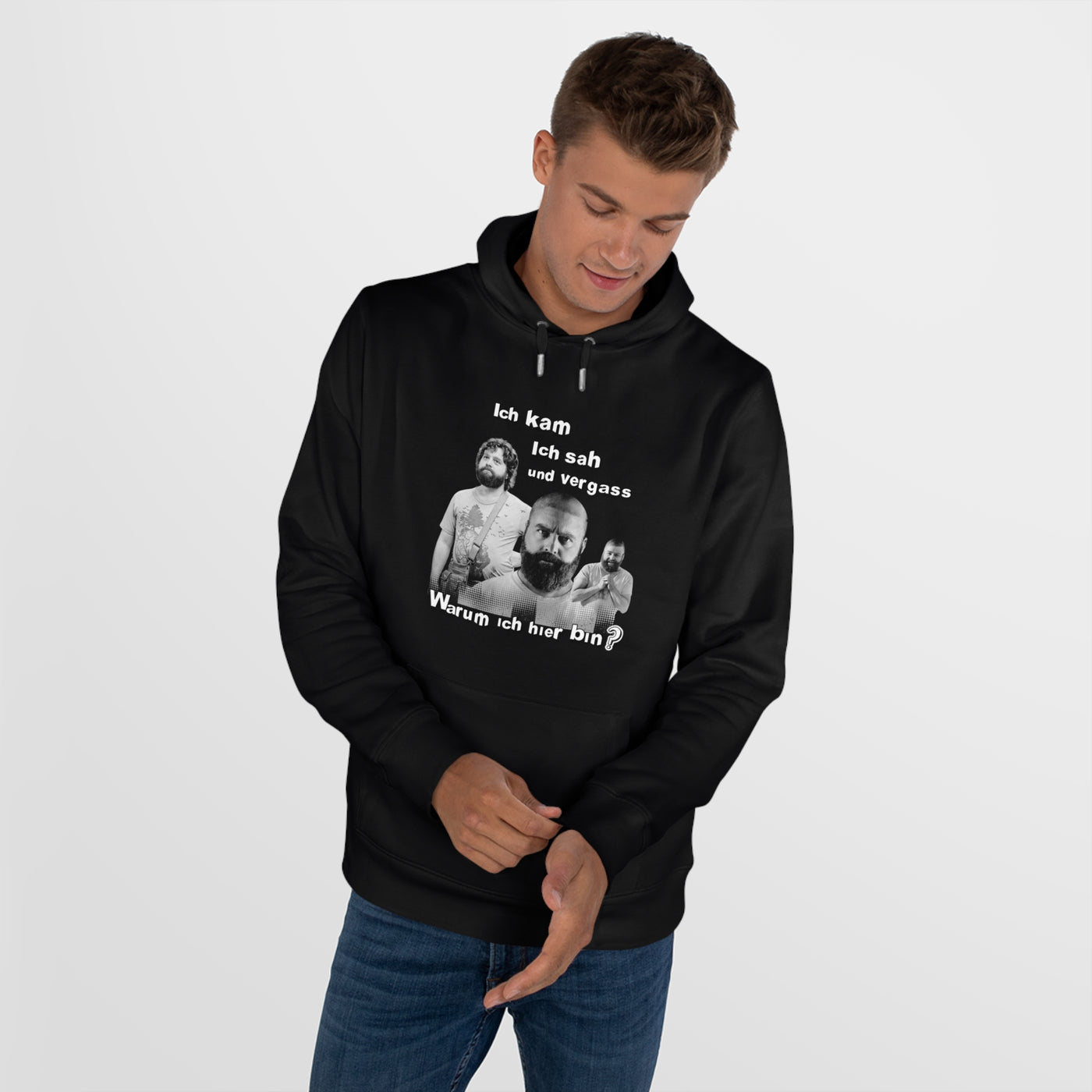 Hoodie Unisex Witz  Alan Garner– Ich kam ich sah und vergaß - Warum ich hier bin!