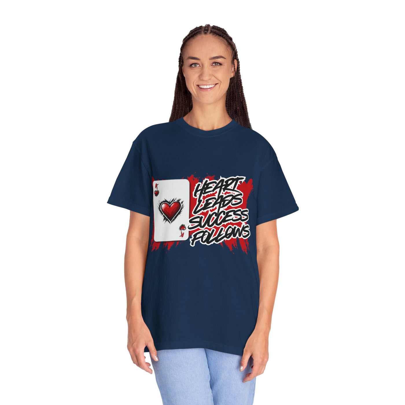 Heart Leads Success Unisex Heavy Cotton Tee | Graphic Tee | Casual Wear | Gift for Gamers | Inspirational Fashion | Streetwear