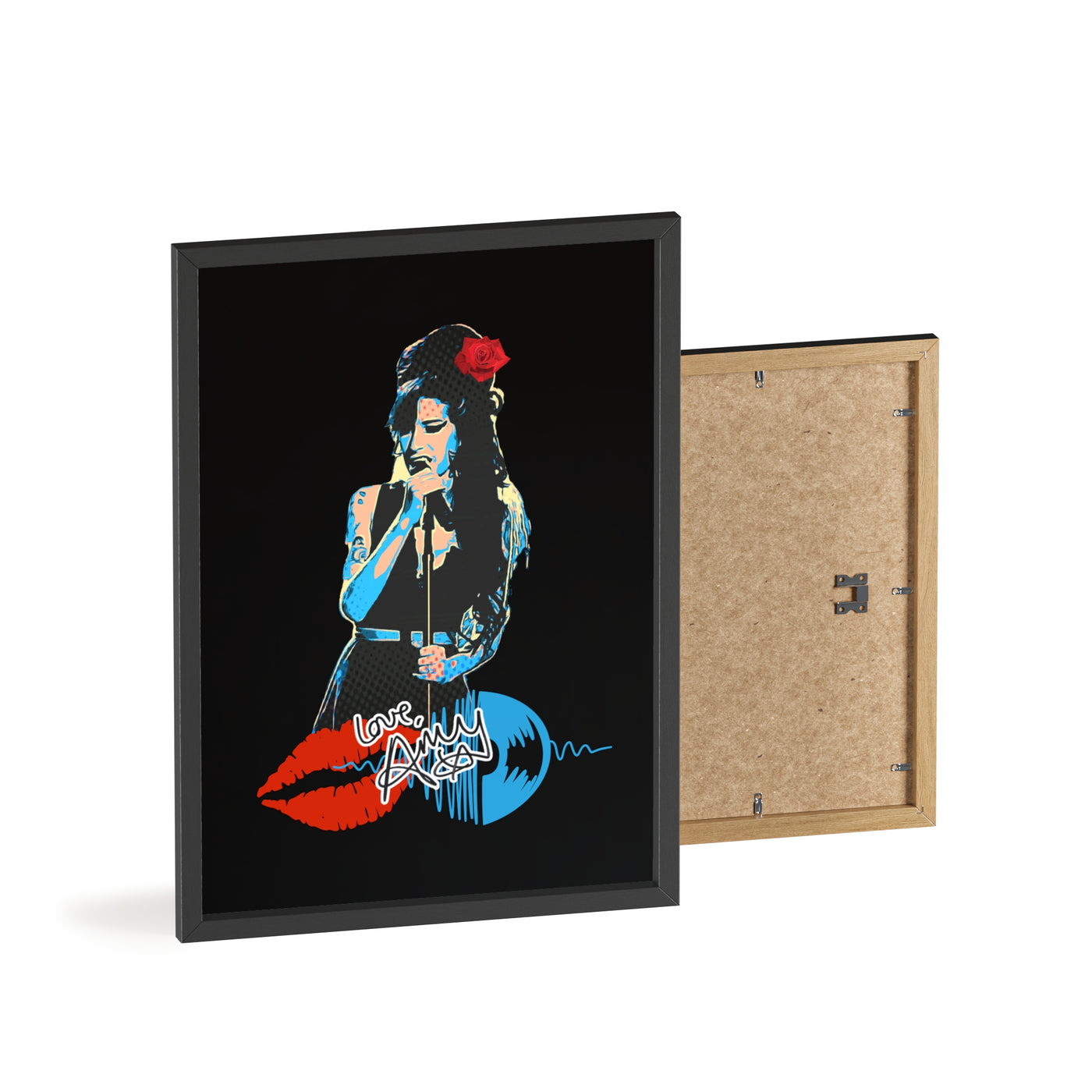 Love Amy Winehouse Poster with Wooden Frame - Vibrant Wall Art for Music Lovers
