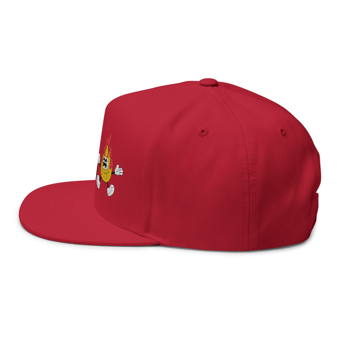 Embroidered Flat Bill Cap - "on fire"