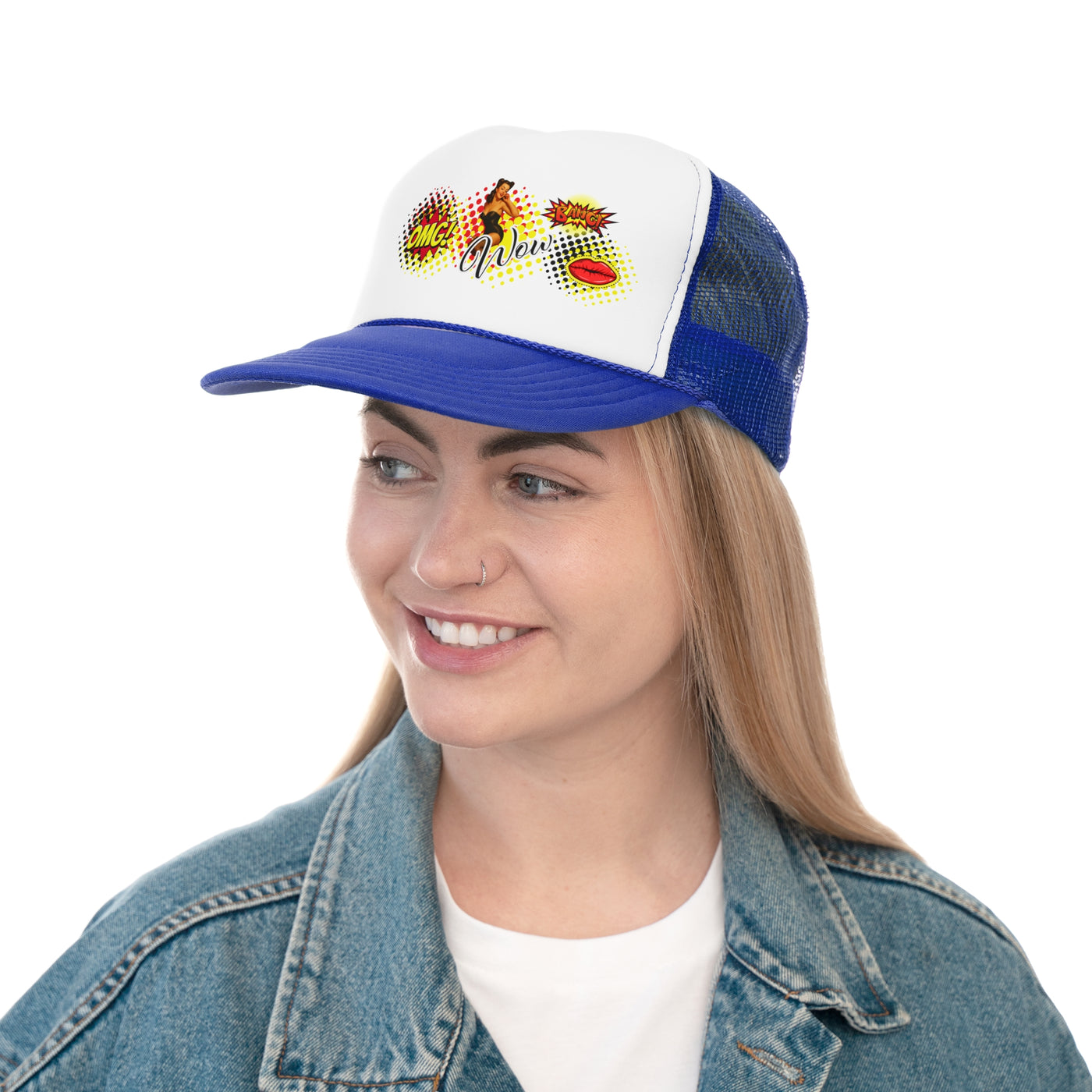 Fun Pop Art Trucker Cap - OMG! Wow! Comic Style Hat 