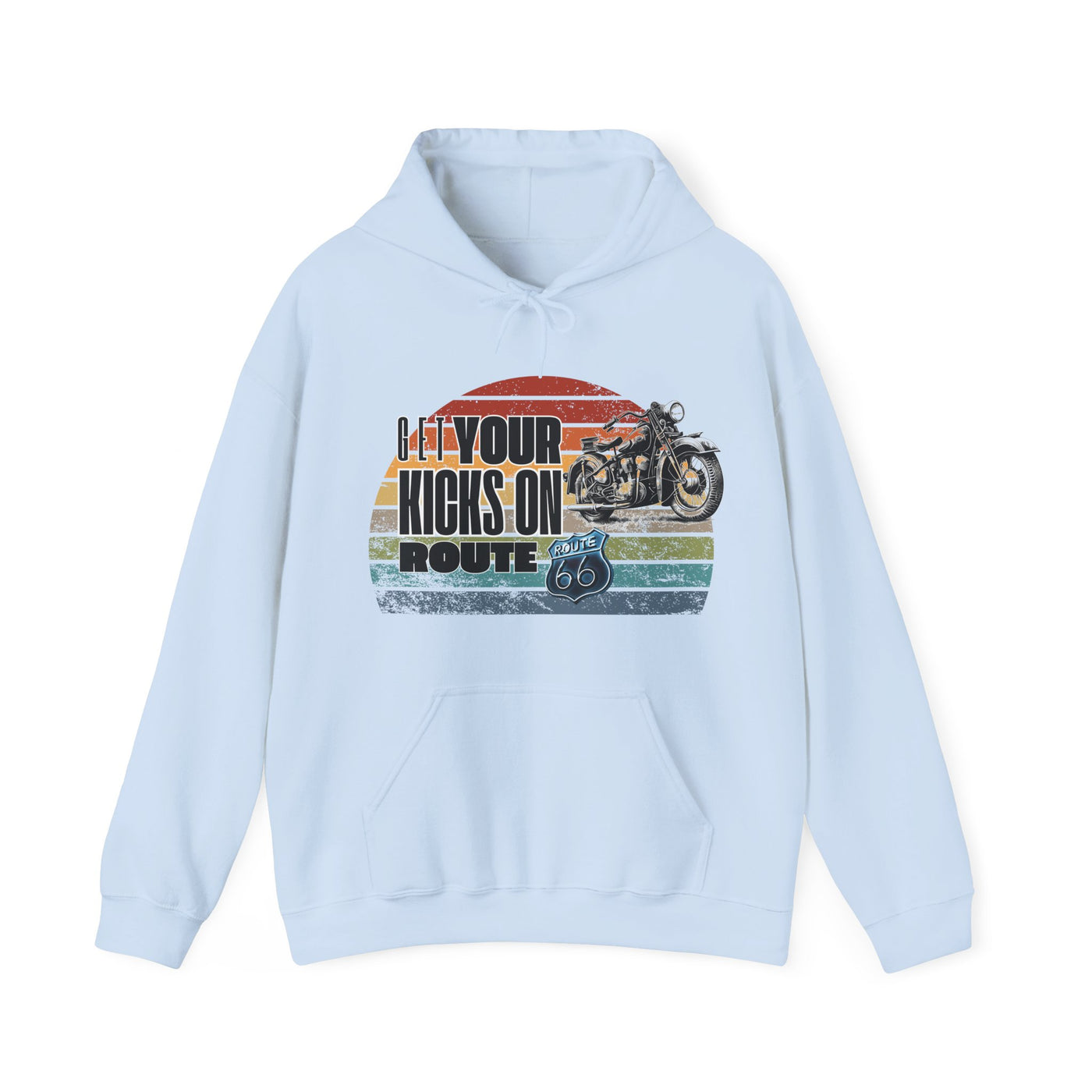 Retro Motorcycle Adventure Hoodie - 'Get Your Kicks On Route 66'