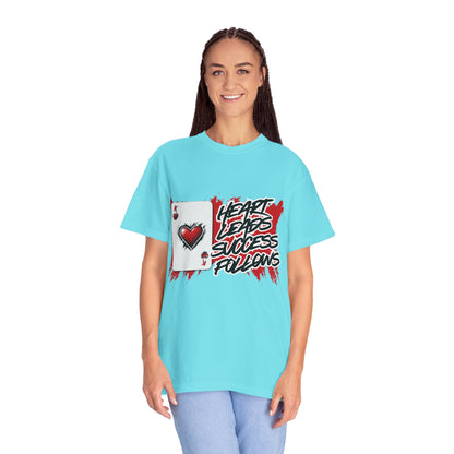 Heart Leads Success Unisex Heavy Cotton Tee | Graphic Tee | Casual Wear | Gift for Gamers | Inspirational Fashion | Streetwear
