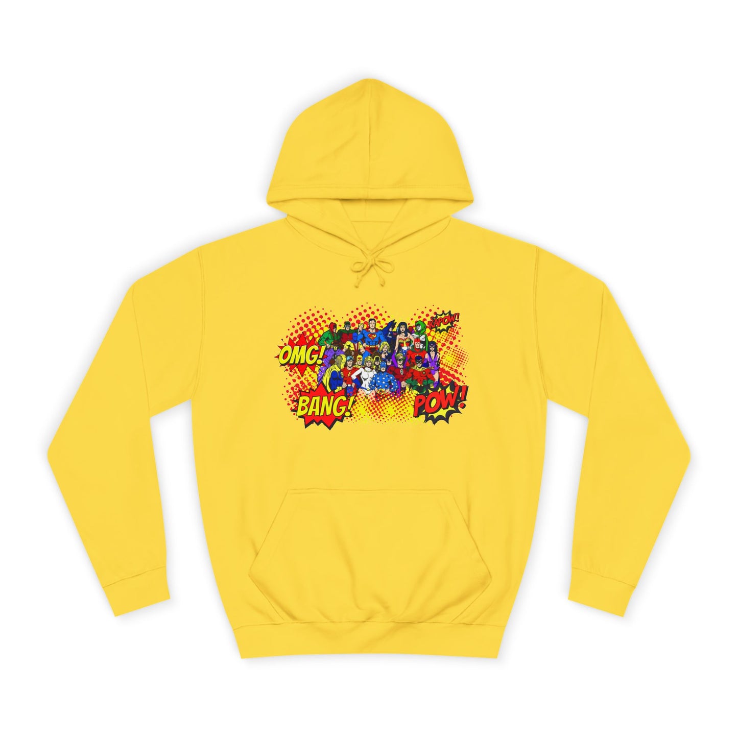 Superhero Graphic Hoodie, Unisex College Sweatshirt, Marvel DC Fans Apparel, Comic Book Lover Gift, Fun Cosplay Outfit
