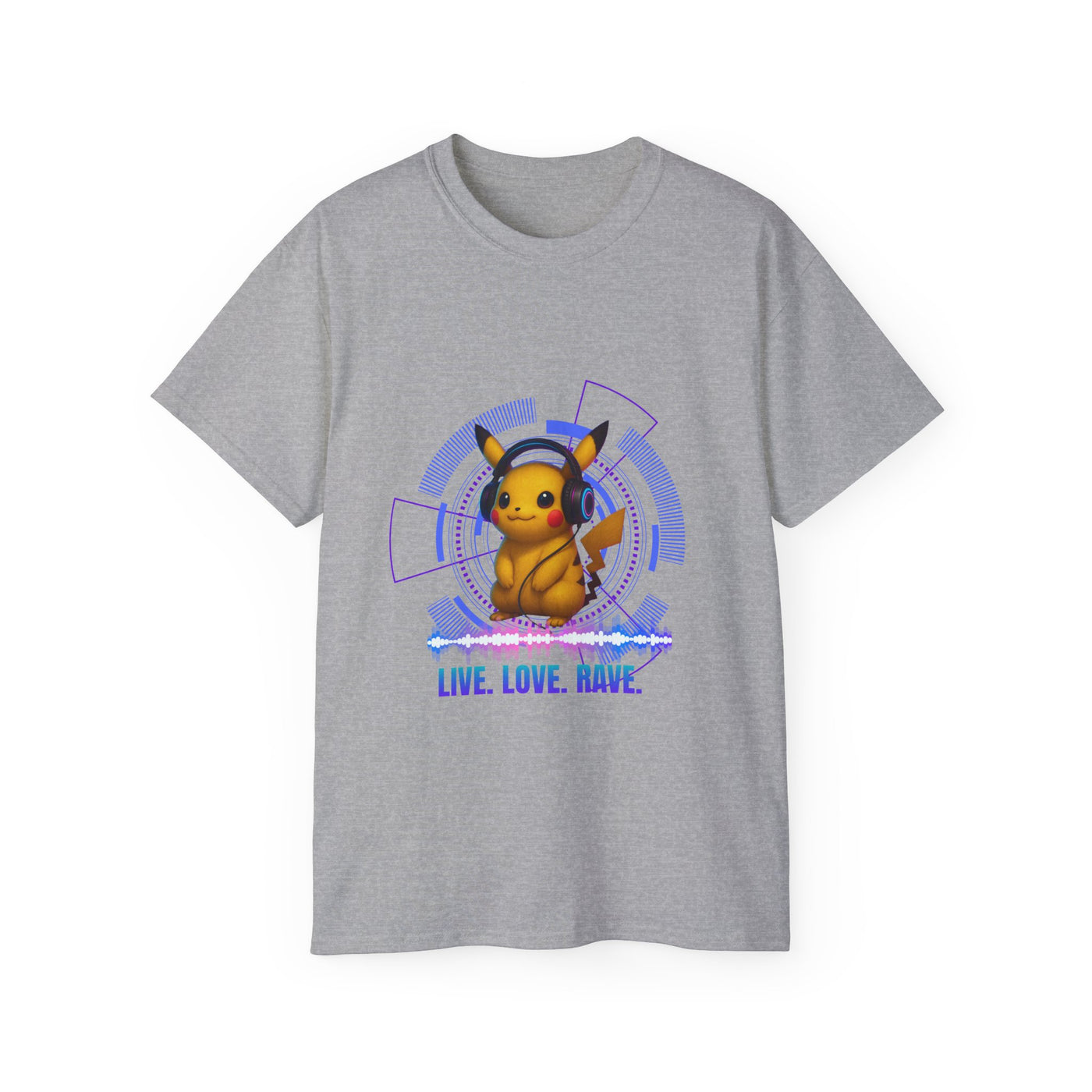 Rave T-Shirt, Fun Music Shirt, Live Love Rave - Techno - Pokemon