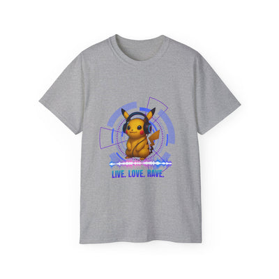 Rave T-Shirt, Fun Music Shirt, Live Love Rave - Techno - Pokemon