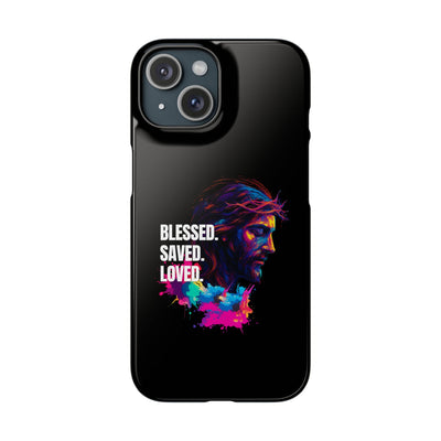 Blessed Saved loved - Snap Case - Jesus
